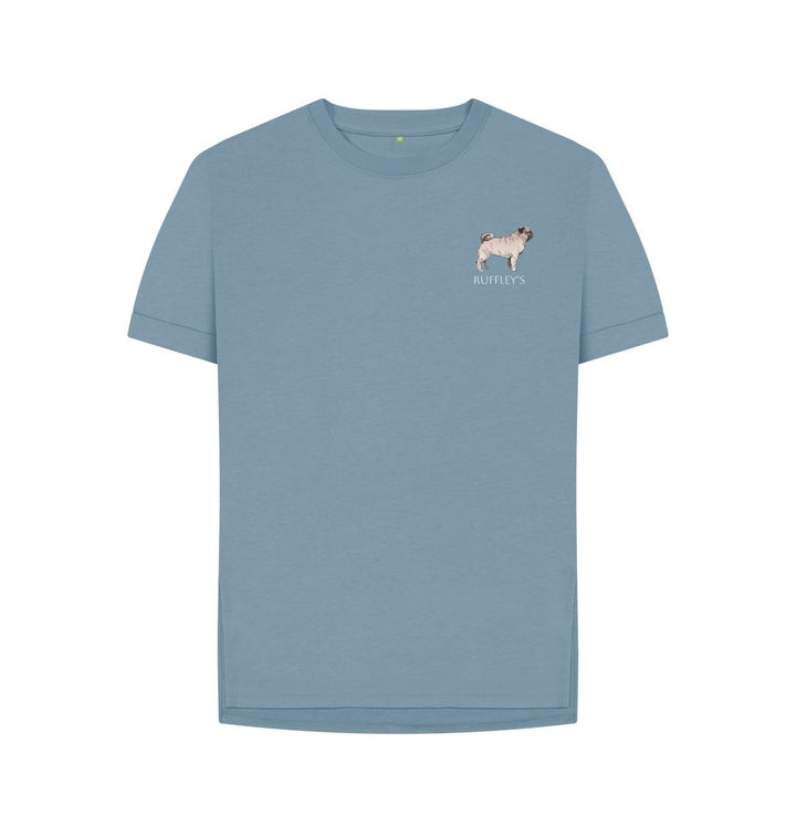 Stone Blue Pug - Relaxed Fit T-Shirt