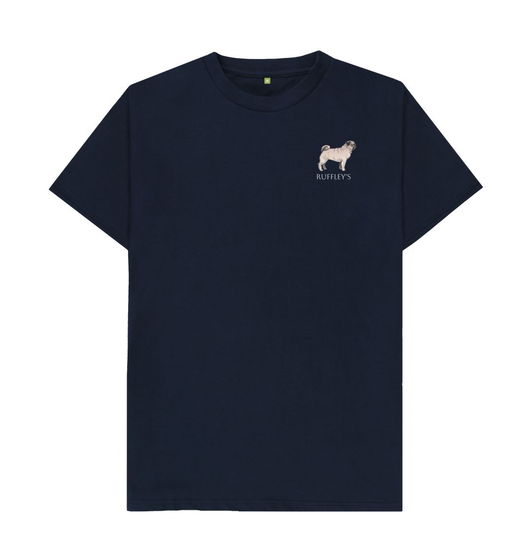 Navy Blue Pug - Mens T-Shirt