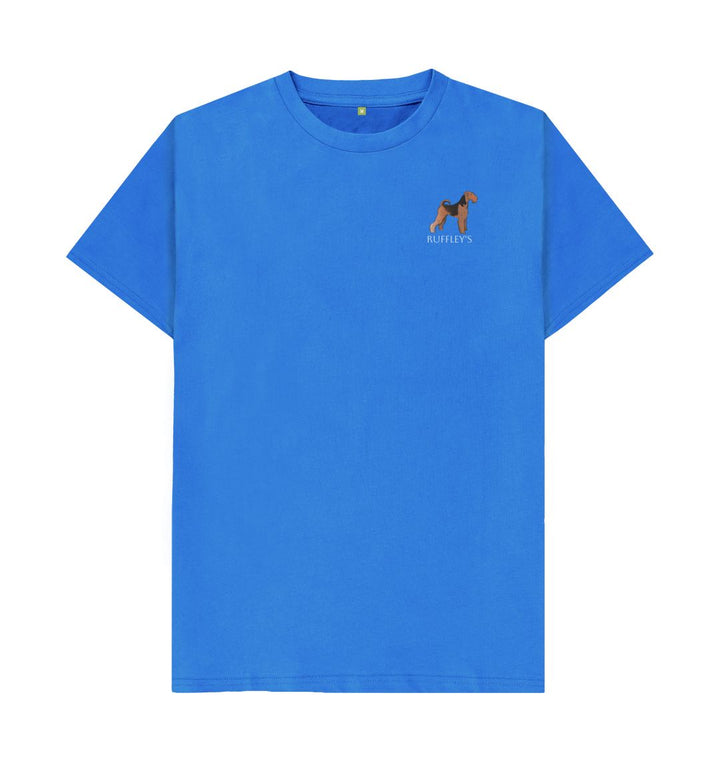 Bright Blue Airedale Terrier - Mens T-Shirt