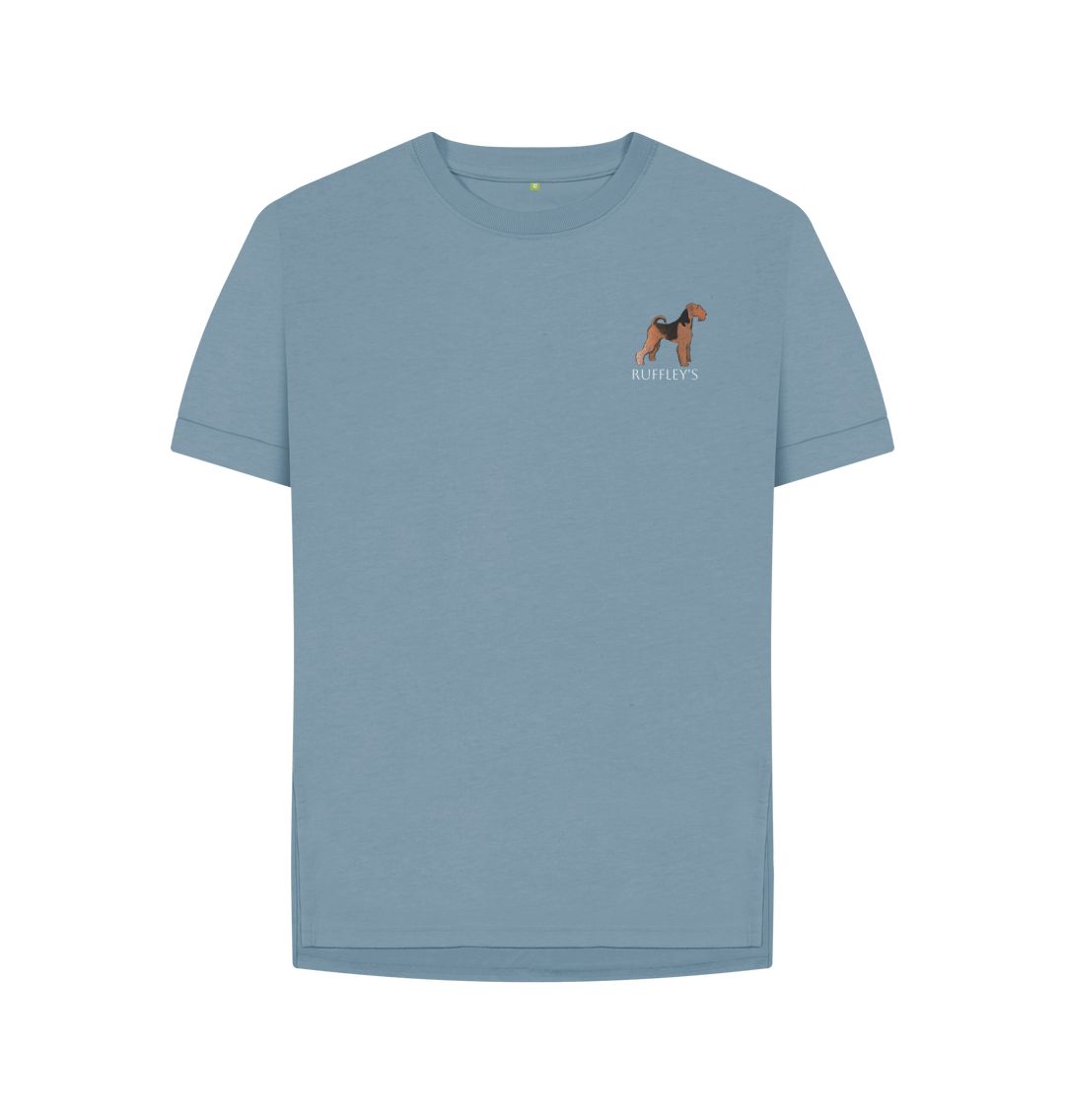 Stone Blue Airedale Terrier - Relaxed Fit T-Shirt