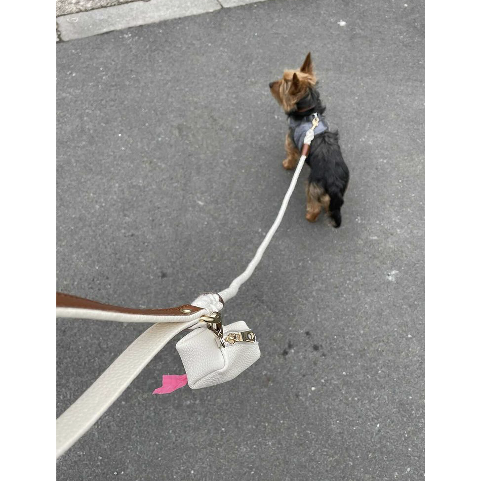 Rope lead for dog walking in cream