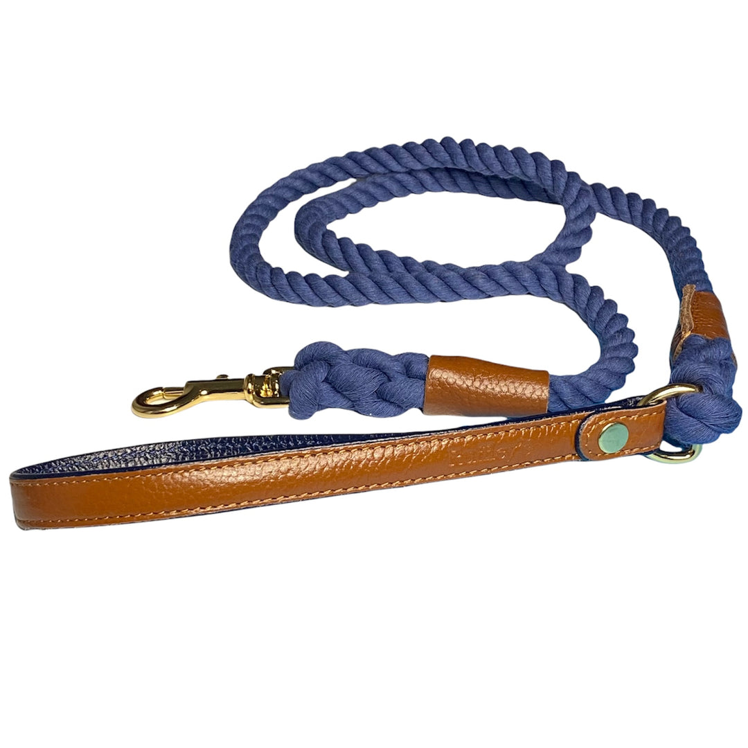 Handmade Navy Blue Rope dog leash lead